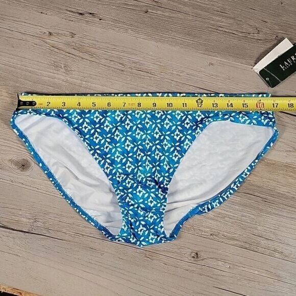 Lauren Ralph Lauren Spring Ditzy Print Hipster Bottom w/Logo Plate Sz 14 - Picture 4 of 9